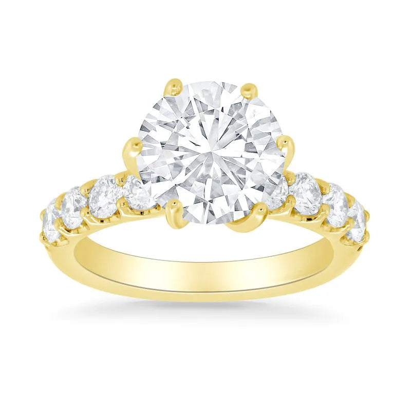 Yellow gold round store engagement rings