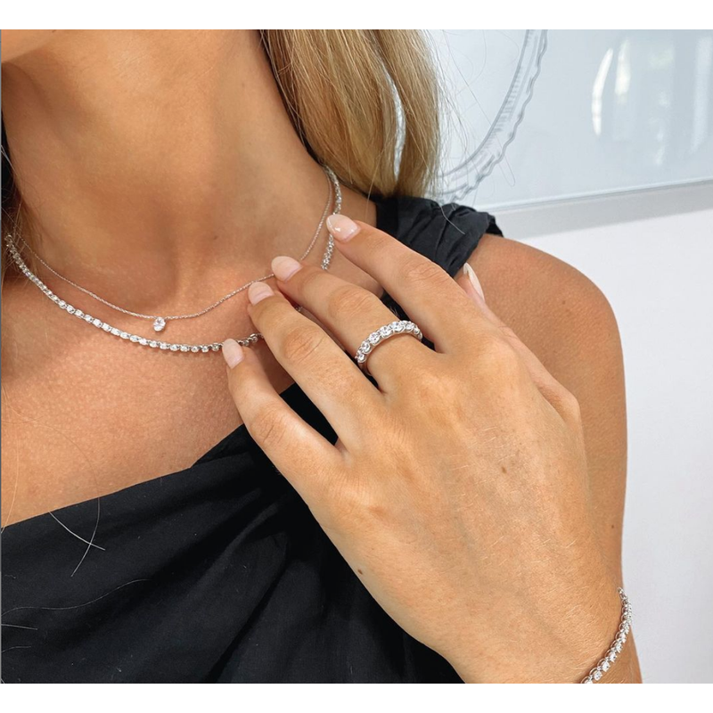 0.30ct Floating Oval Necklace