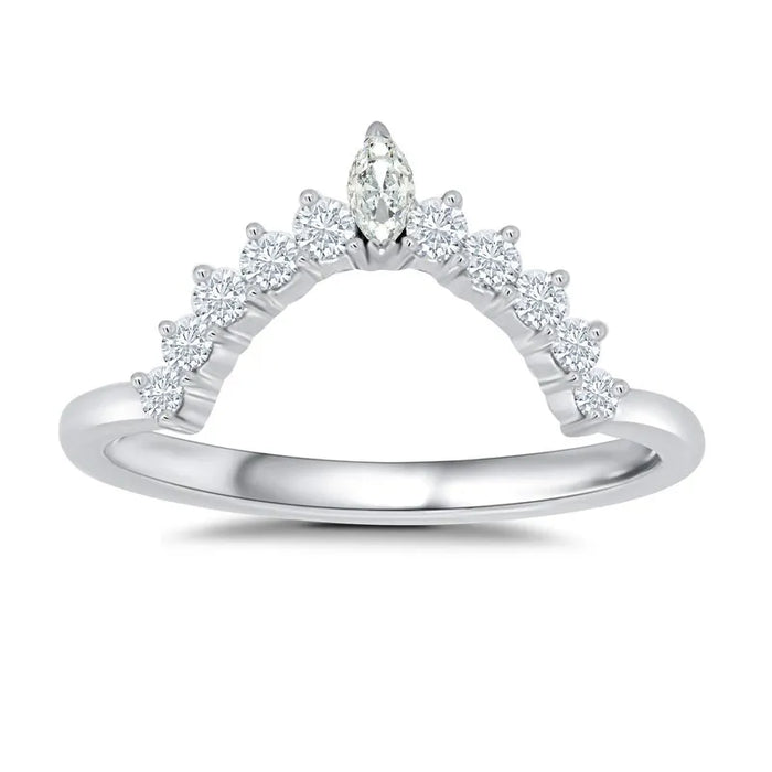 Marquise Crown Wedding Band
