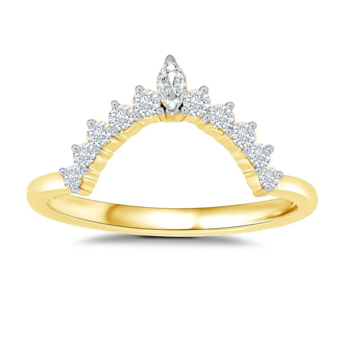 Marquise Crown Wedding Band
