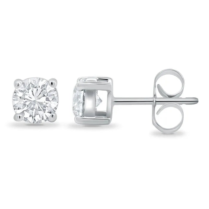4-Claw Round Brilliant Cut Diamond Studs