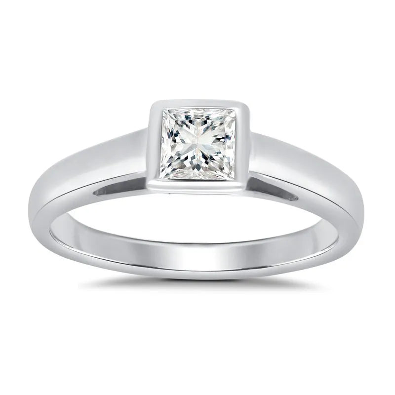 Princess Bezel Engagement Ring