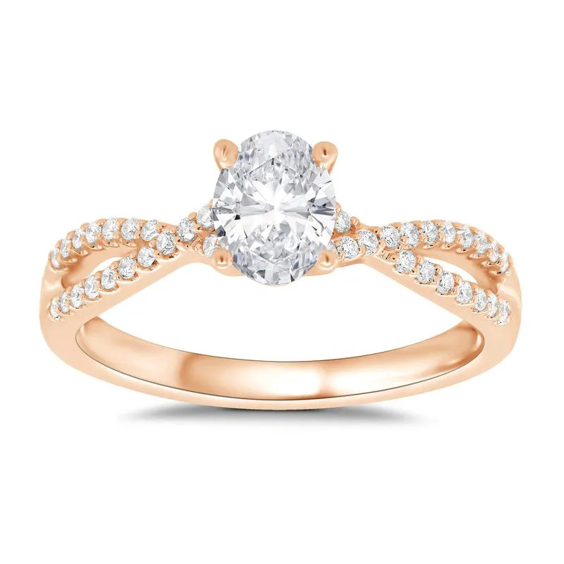 Oval Twist Engagement Ring