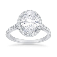 Lab Grown Oval Stella Halo Engagement Ring