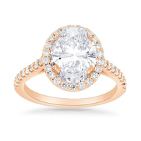 Lab Grown Oval Stella Halo Engagement Ring