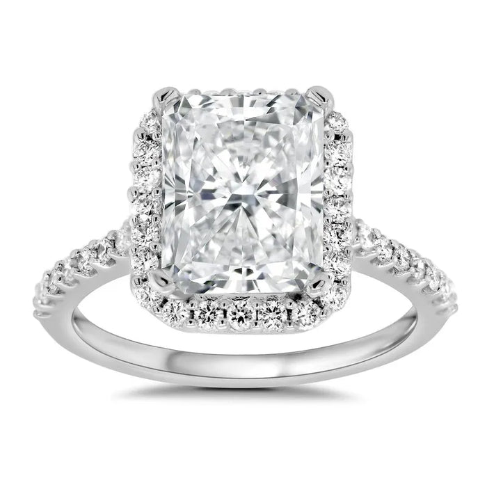 Lab Grown Radiant Stella Halo Engagement Ring