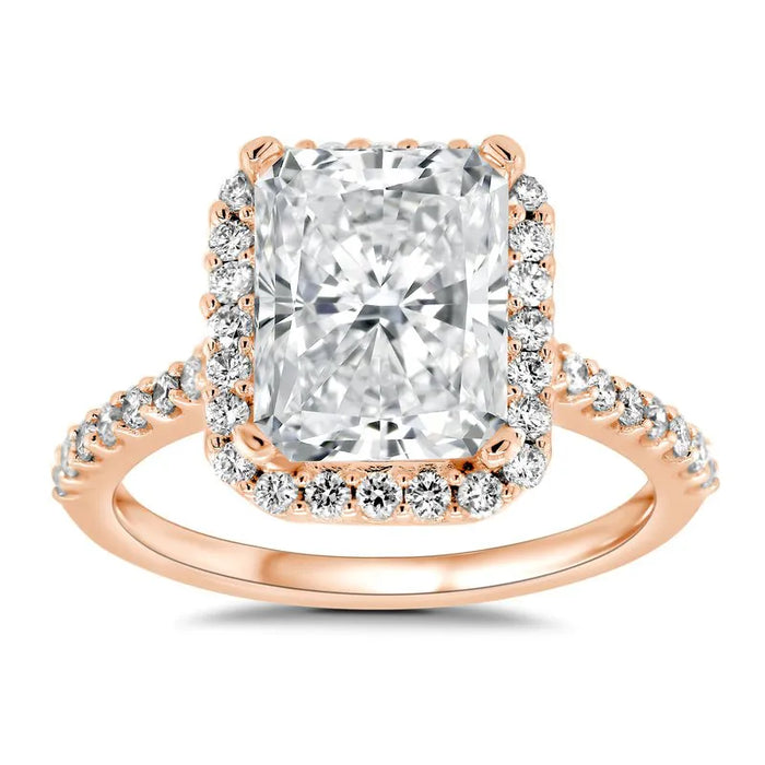 Radiant Stella Halo Engagement Ring