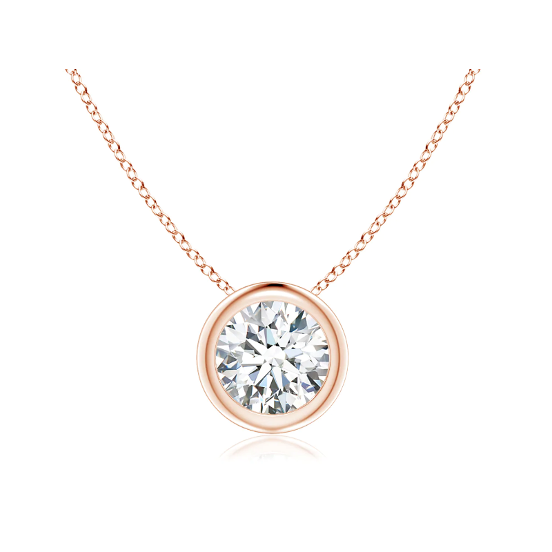 0.10ct Bezel Floating Diamond Necklace Unique Diamonds