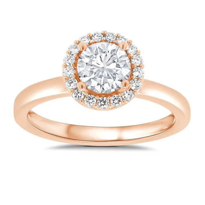 Lab Grown Round Freya Halo Engagement Ring