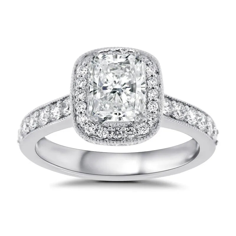 Lab Grown Radiant Lola Halo Diamond Engagement Ring