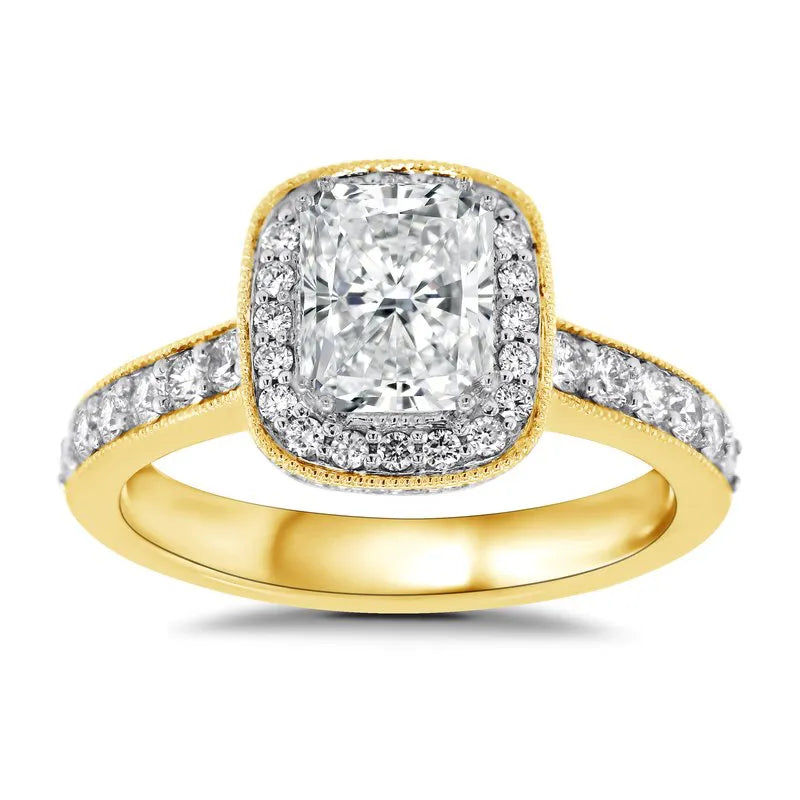 Radiant Lola Halo Diamond Engagement Ring