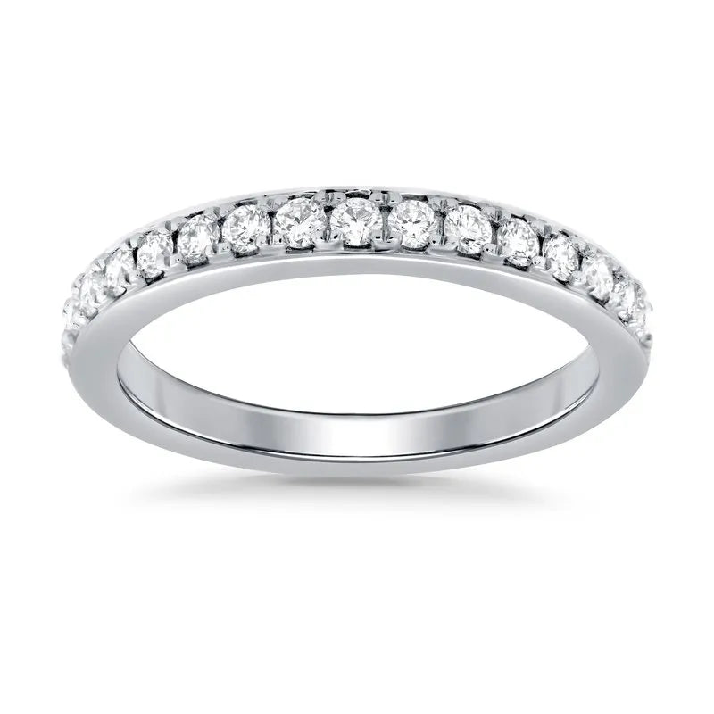 Round Brilliant Cut Pave Diamond Wedding Ring