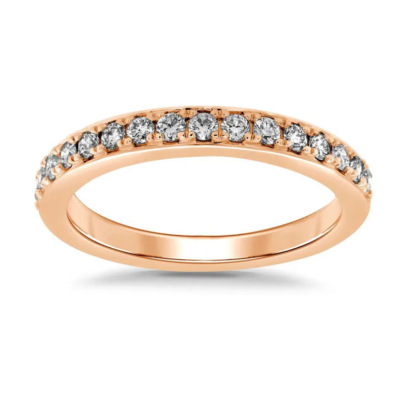 Round Brilliant Cut Pave Diamond Wedding Ring