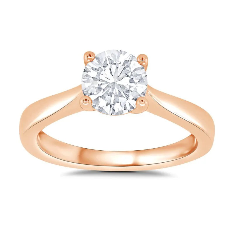 Round Cathedral Solitaire Engagement Ring