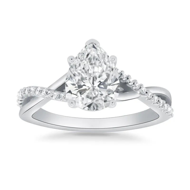 Pear Twist Engagement Ring