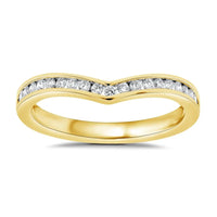 Curved Channel Set Wedding Ring