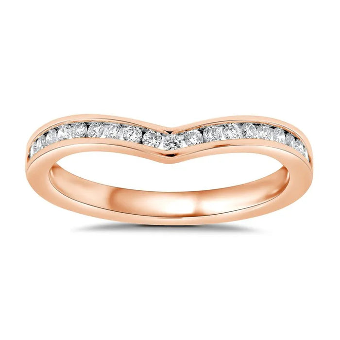 Curved Channel Set Wedding Ring