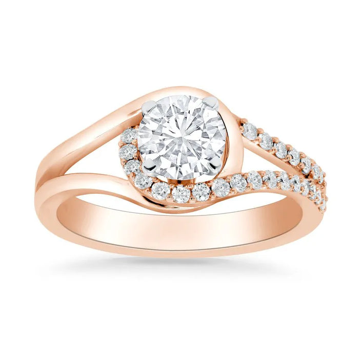 Lab Grown Round Eclipse Engagement Ring