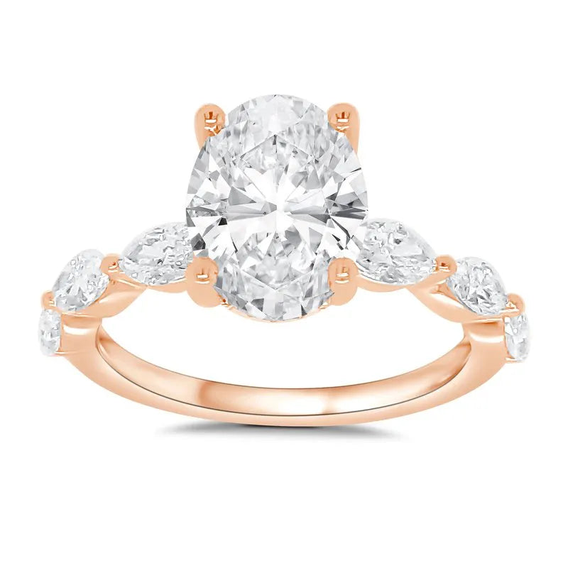 Oval Marquise Engagement Ring
