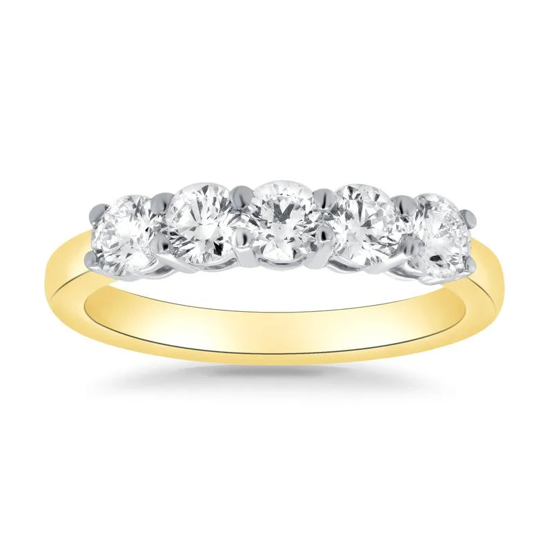 0.20ct Round Brilliant Cut Diamond Prong Set Wedding Ring