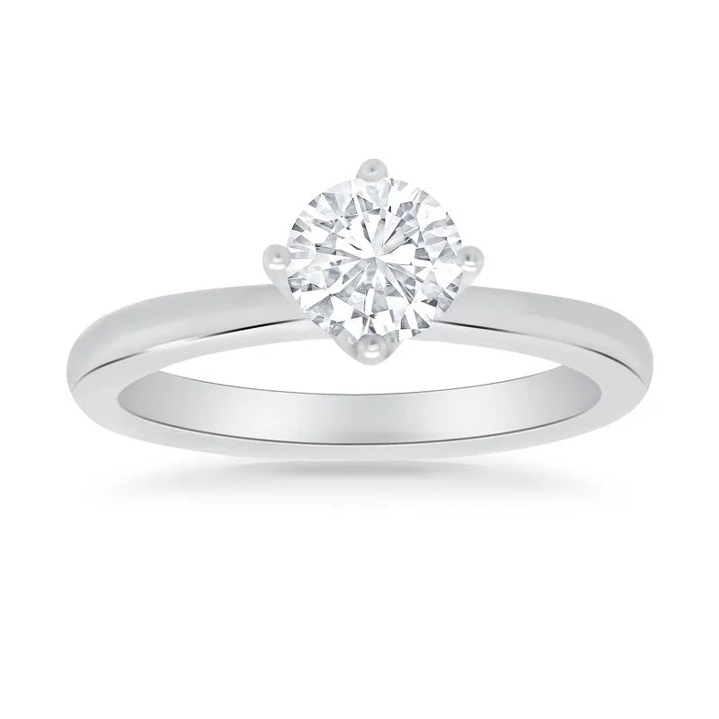 Round Compass Solitaire Engagement Ring