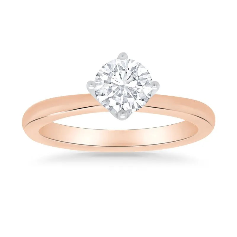 Lab Grown Round Compass Solitaire Engagement Ring | Unique Diamonds