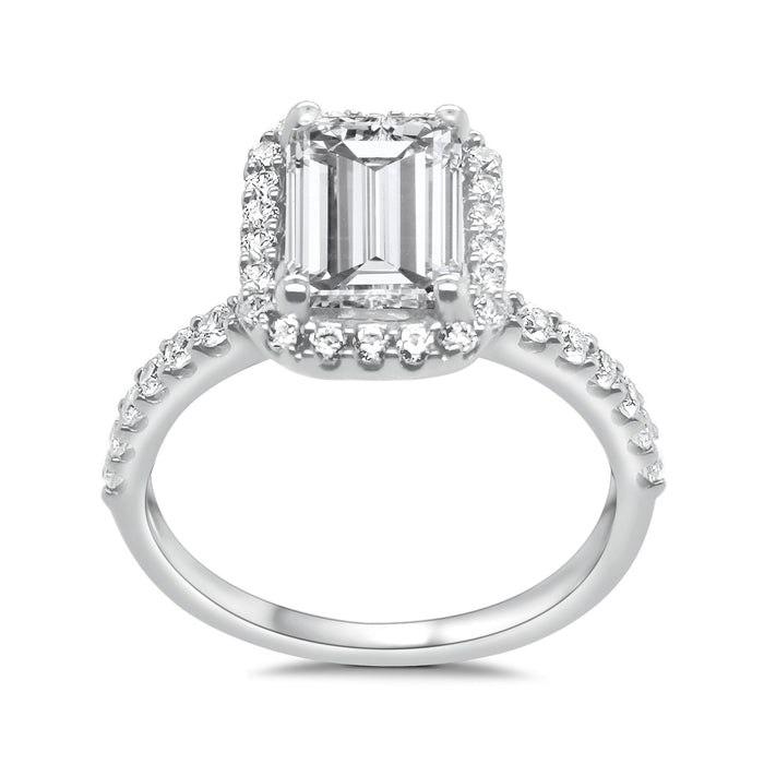 Lab Grown Camila Emerald Halo Engagement Ring