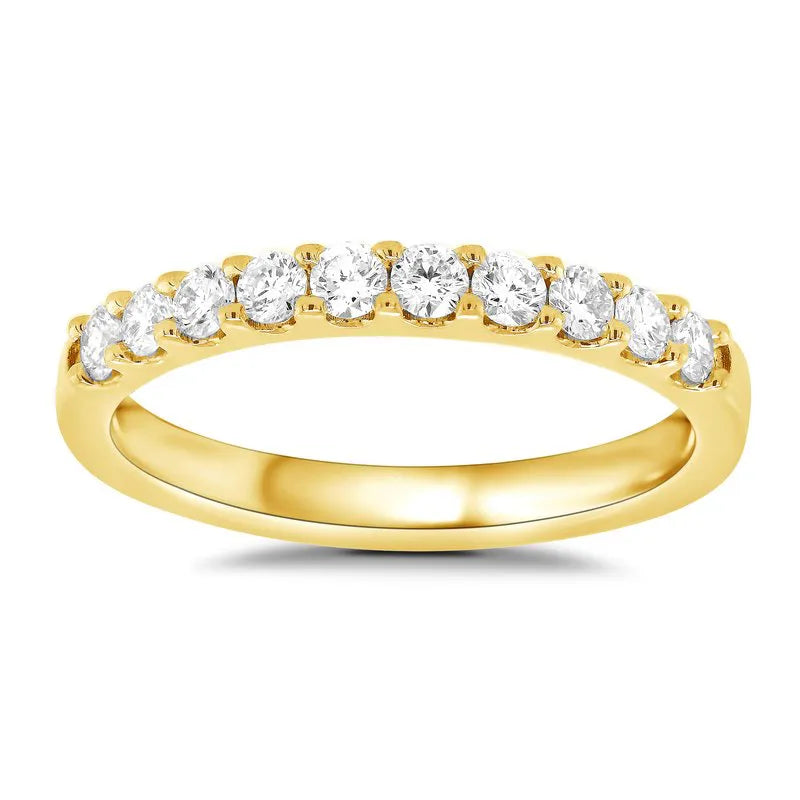 0.05ct Round Brilliant Cut Diamond Prong Set Wedding Ring