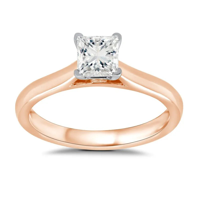 Cathedral Princess Solitaire Engagement Ring