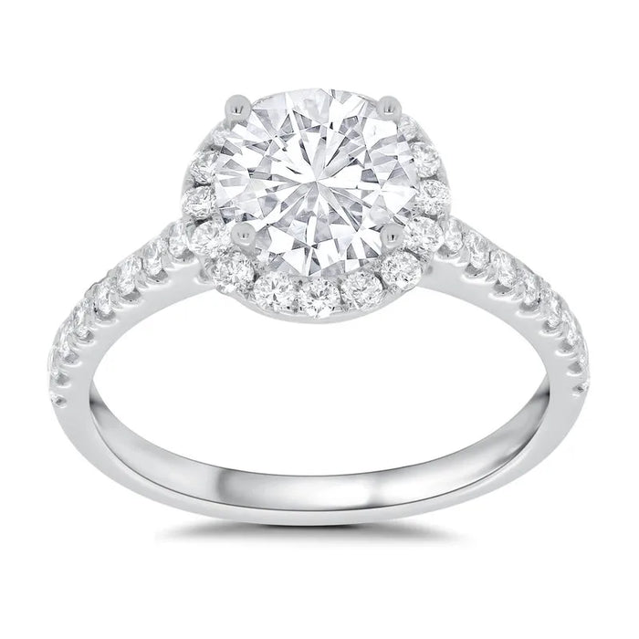 Round Stella Halo Engagement Ring