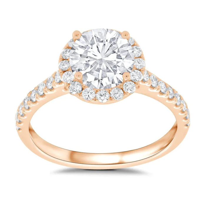 Round Stella Halo Engagement Ring