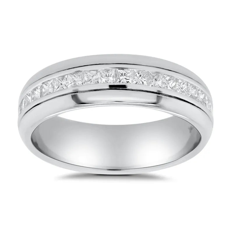 Channel Set Mens Diamond Wedding Ring
