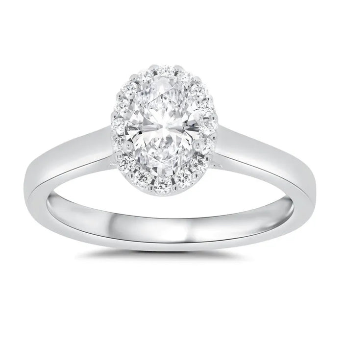 Oval Petite Halo Engagement Ring