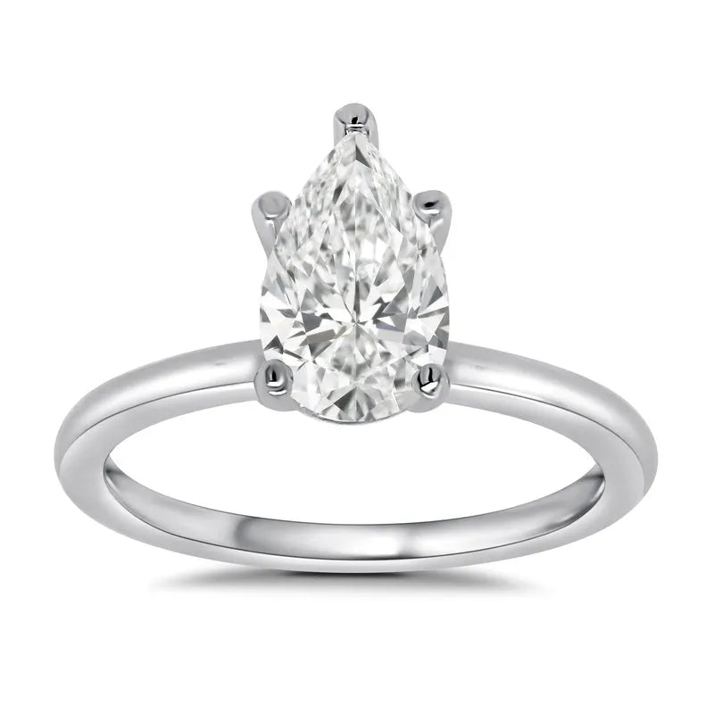 Lab Grown Pear Ella Solitaire Engagement Ring